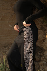 Side Cheetah Flared Pants